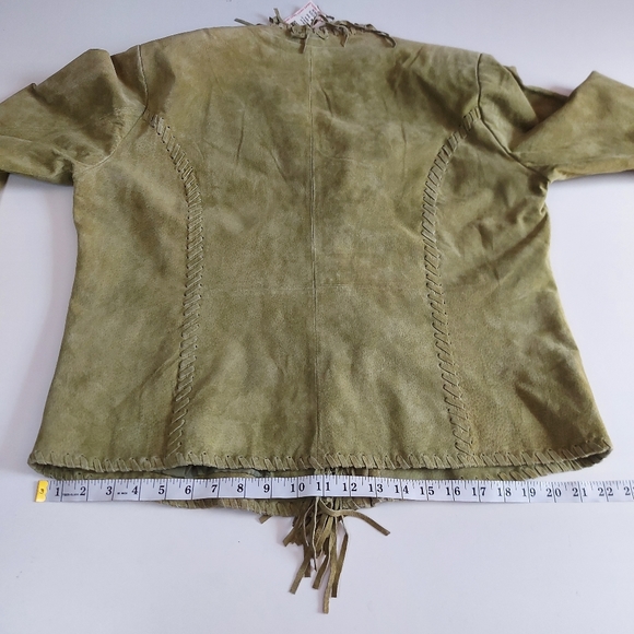 CHICO'S DESIGN Green Leather Jacket Size 3 ($198 New) - Picture 14 of 17